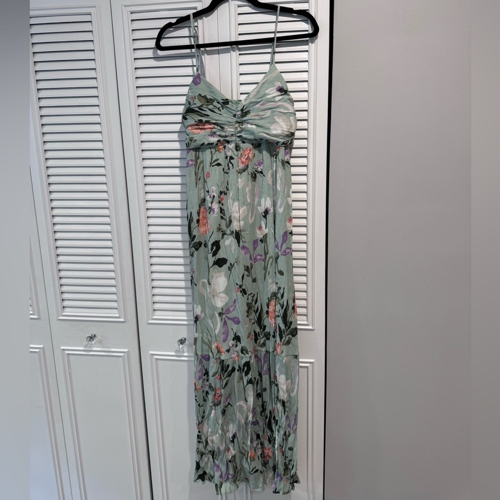 Abercrombie Ruched Crinkled Maxi Dress